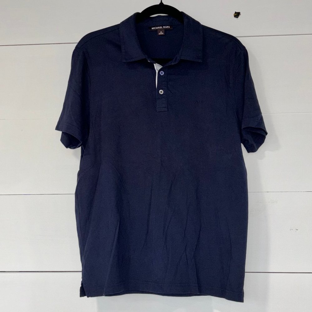 Michael Kors Mens Navy Blue Polo Shirt